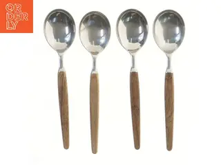 4 dessertskeer med træskaft 19,5 cm fra B&G (str. 4 stk 19,5 cm)