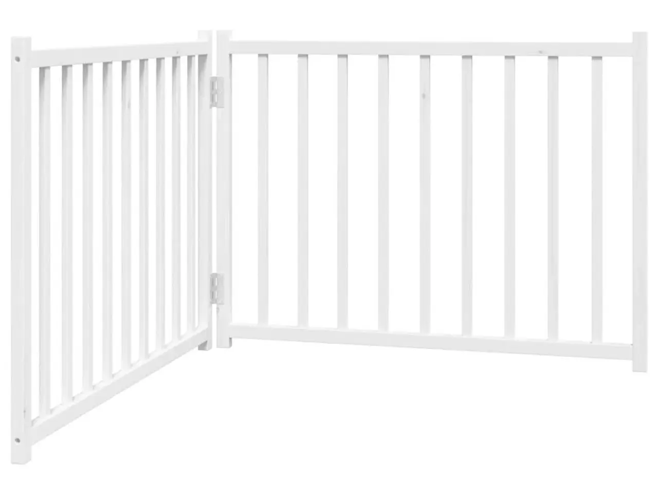 Billede 2 - Hundelåge 2 paneler 150 cm foldbar massivt gran hvid