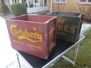 3 stk Retro Ølkasser Tuborg Ceres Carlsberg