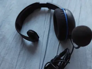 SORT HEADSET TIL PLAYSTAION MED MIKOFON NYE SÆLGES