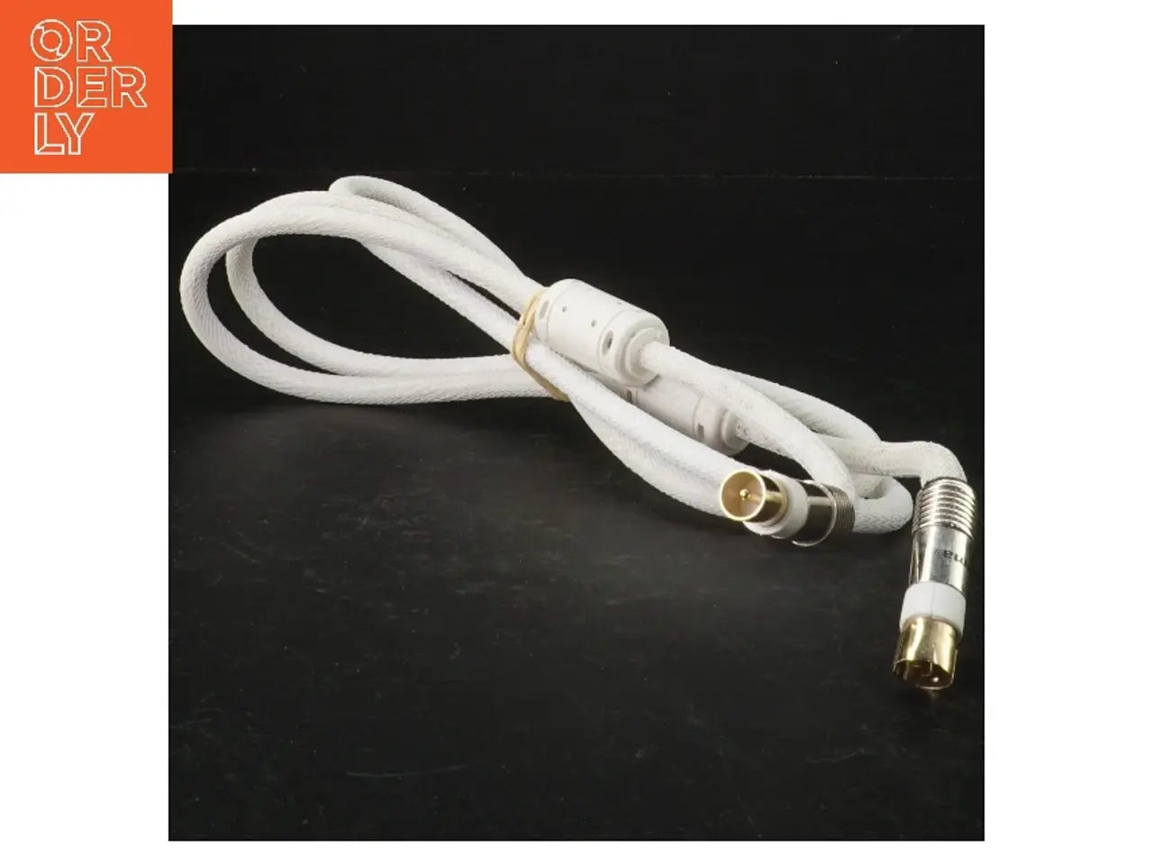 Billede 1 - Hvidt kabel med rundt stik (str. 160 cm)