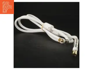Hvidt kabel med rundt stik (str. 160 cm)