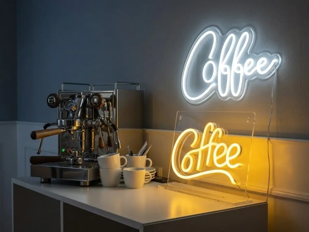 Billede 1 - Coffee LED-skilt x 2. Til væg & bord.