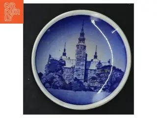 Blå og hvid porcelænsvægplatter (str. Ø 8 cm. 6 styk)