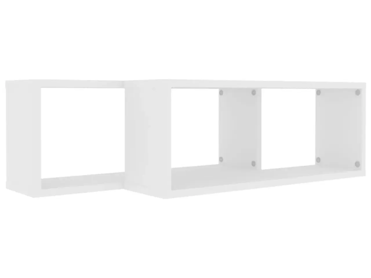 Billede 7 - Væghylder 2 stk. 60x15x23 cm kubeformet konstrueret træ hvid