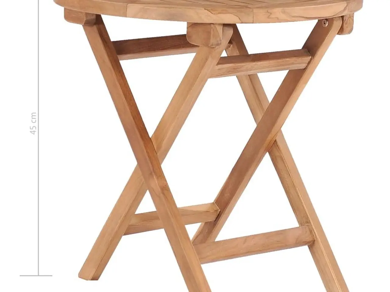 Billede 7 - Foldbart havebord i massivt teaktræ - Ø45 × H45 cm