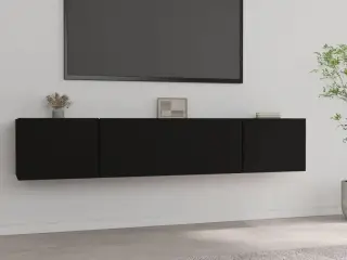 TV-borde 2 stk. 80 x 30 x 30 cm med låger i sort konstrueret træ