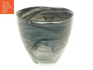 Glasvase med swirl-mønster (str. Ø 10 cm)
