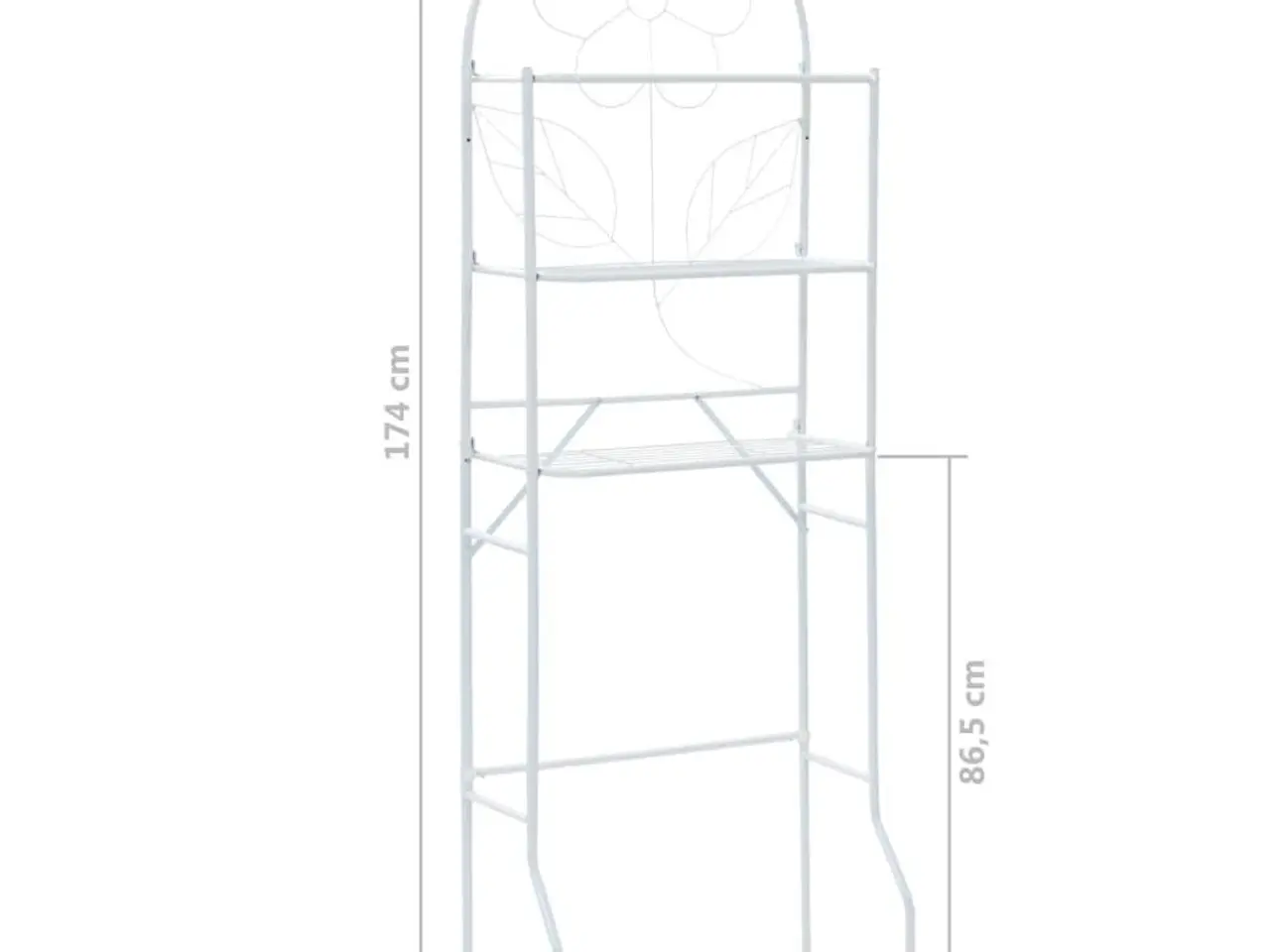Billede 7 - Toiletstativ i stål 60 x 33 x 174 cm - hvid