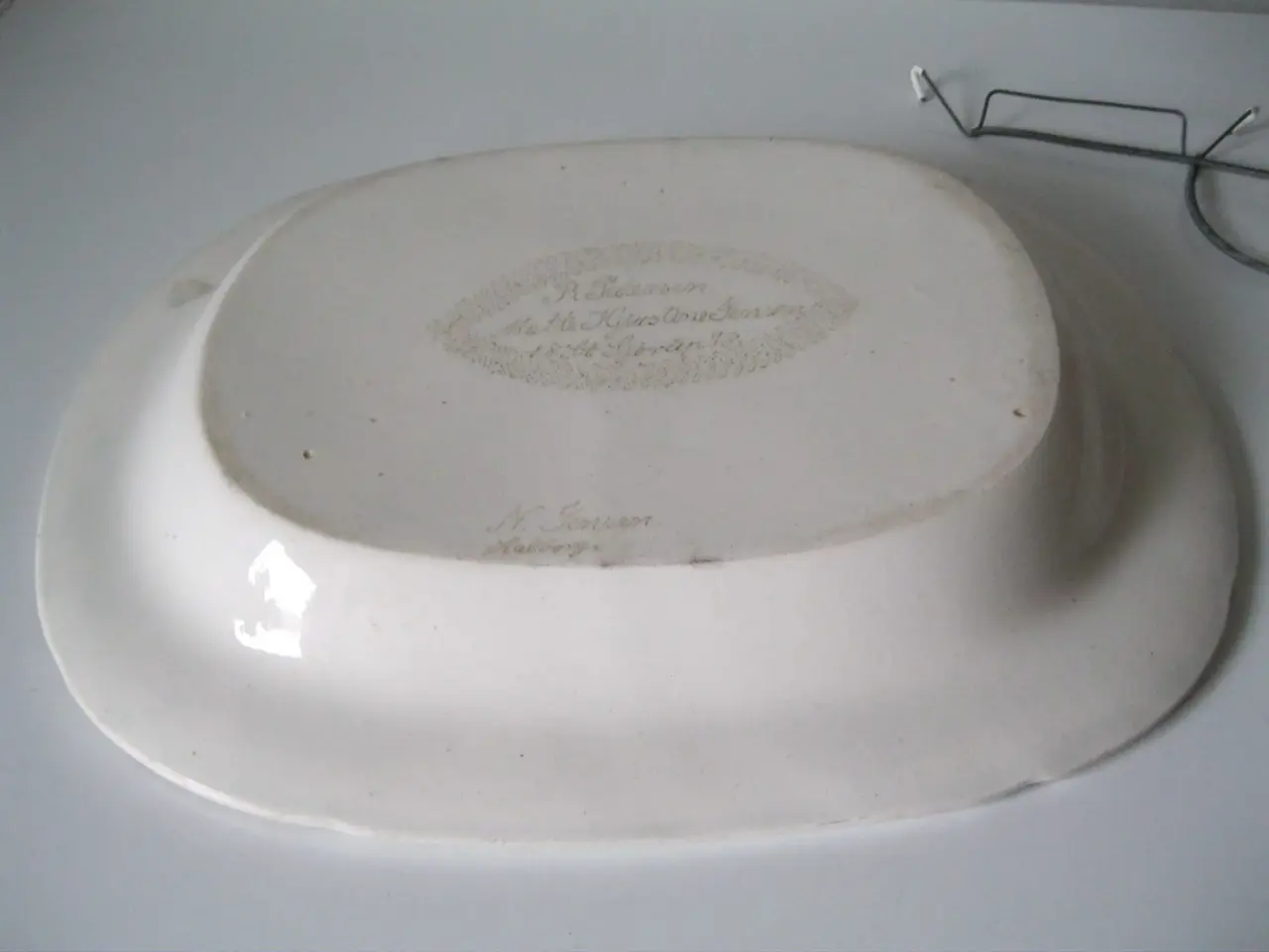 Billede 4 - Antik fajance serveringsfad 1878