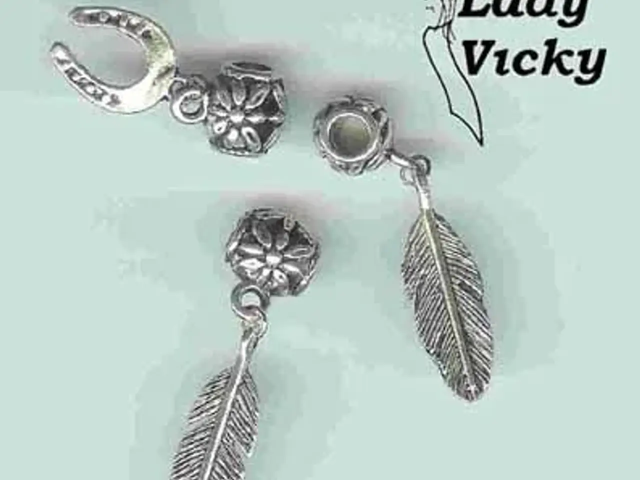 Billede 1 - VEDHÆNG MED FJER-CHARM # Armbånd Halskæd