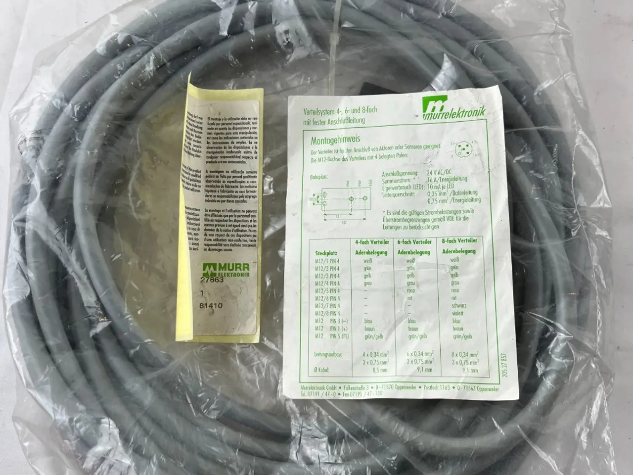 Billede 2 - Murr Elektronik 27863 M12 8-Port Distribution 24V