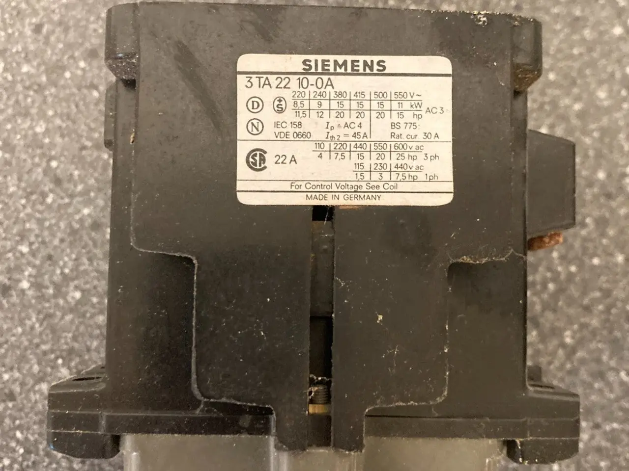 Billede 2 - Vintage Siemens 3TA22 10-0A Contact Block relæ in