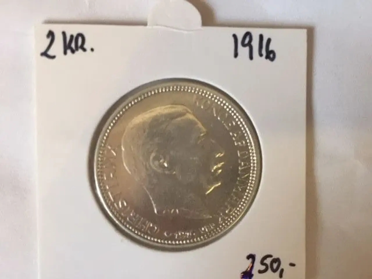 Billede 1 - 2 krone 1916 Sølv