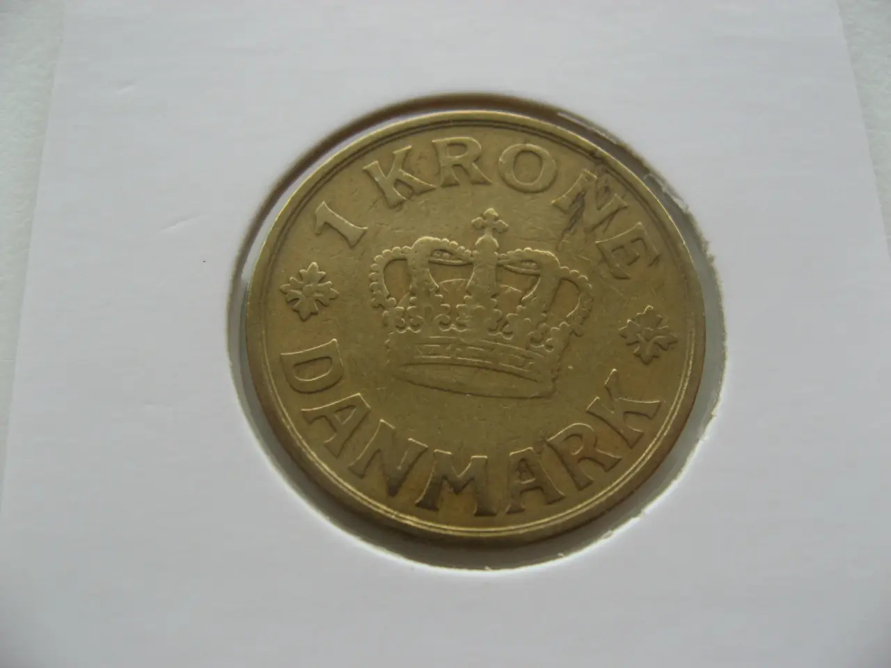 Billede 2 -  Pæn gul 1 kr 1924, den super svære i Hartberger