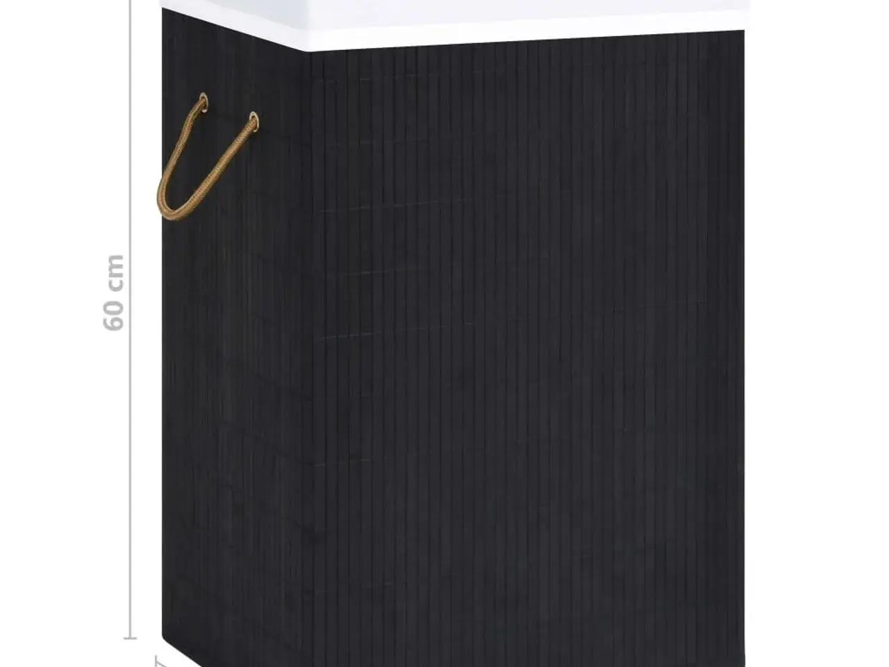 Billede 8 - Vasketøjskurv i bambus - 1 rum, sort, 40 × 30 × 60 cm