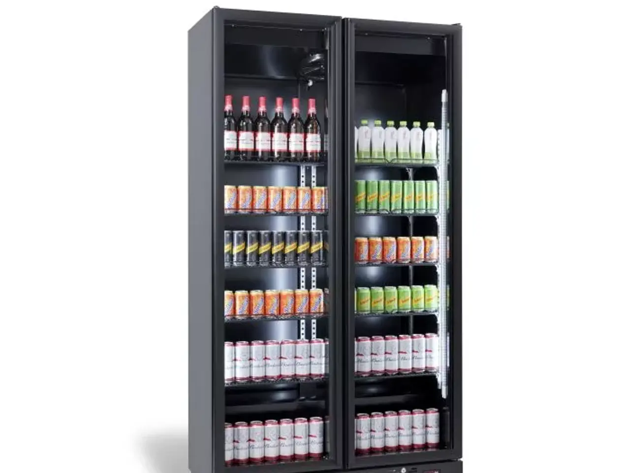 Billede 7 - Flaskekøleskab med 2 glasdøre – Sort – 850 Liter