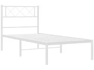 Sengeramme med sengegavl 90x190 cm metal hvid