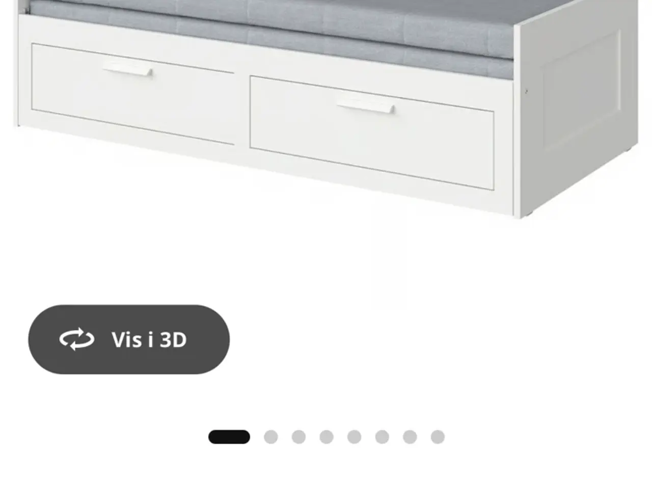Billede 2 - Ikea BRIMNES Sovesofa 2 skuffer/2 madrasser, hvid,