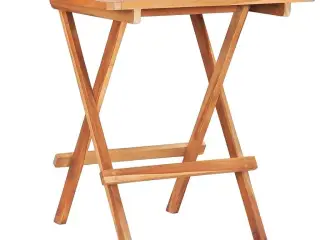 Foldbart bistrobord 60x60x65 cm massivt teaktræ