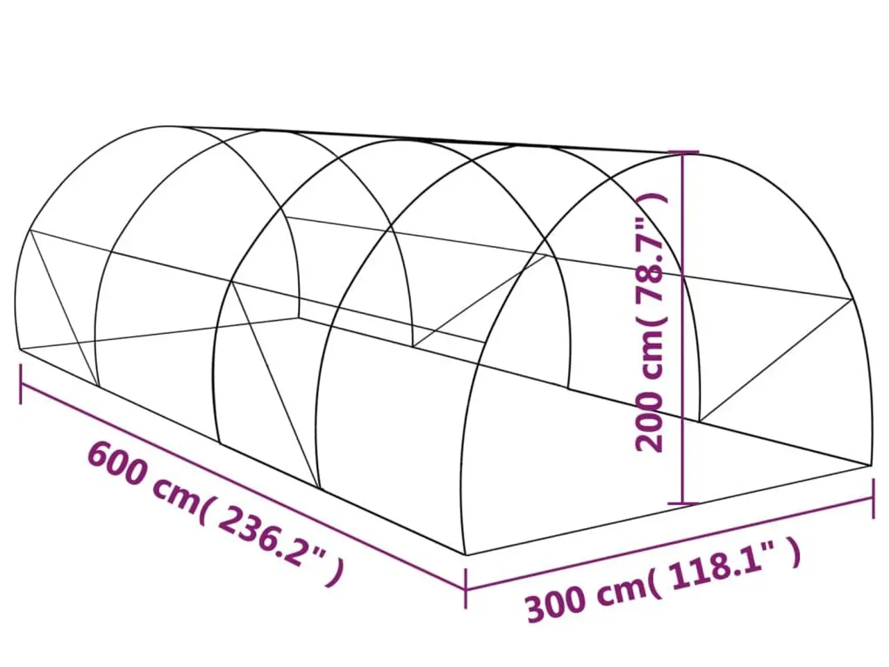 Billede 12 - Drivhus 18 m² 600x300x200 cm