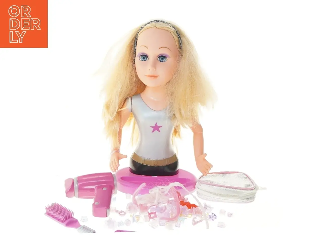 Billede 1 - Frisørdukke med tilbehør (str. 39,5 cm)