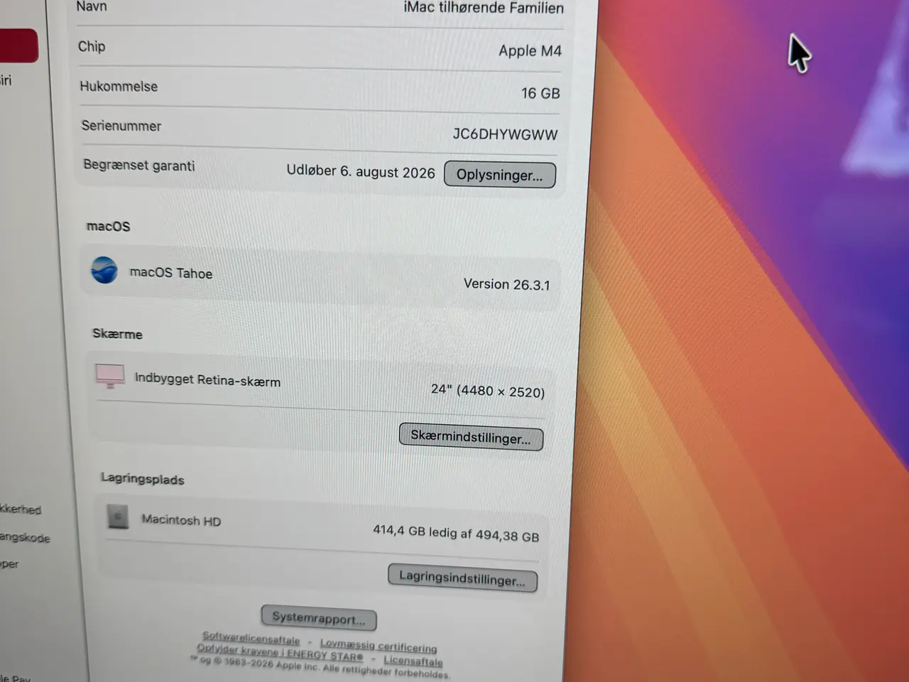 Billede 3 - Apple iMac 24 m4