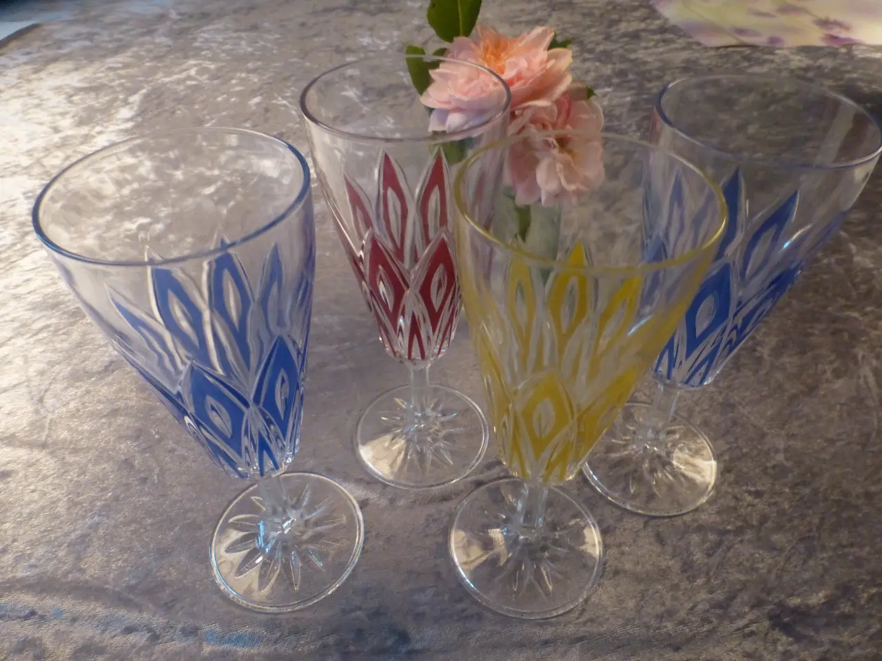 Billede 1 - Harlekin Champagneglas Reims Fransk 4 stk Intakte