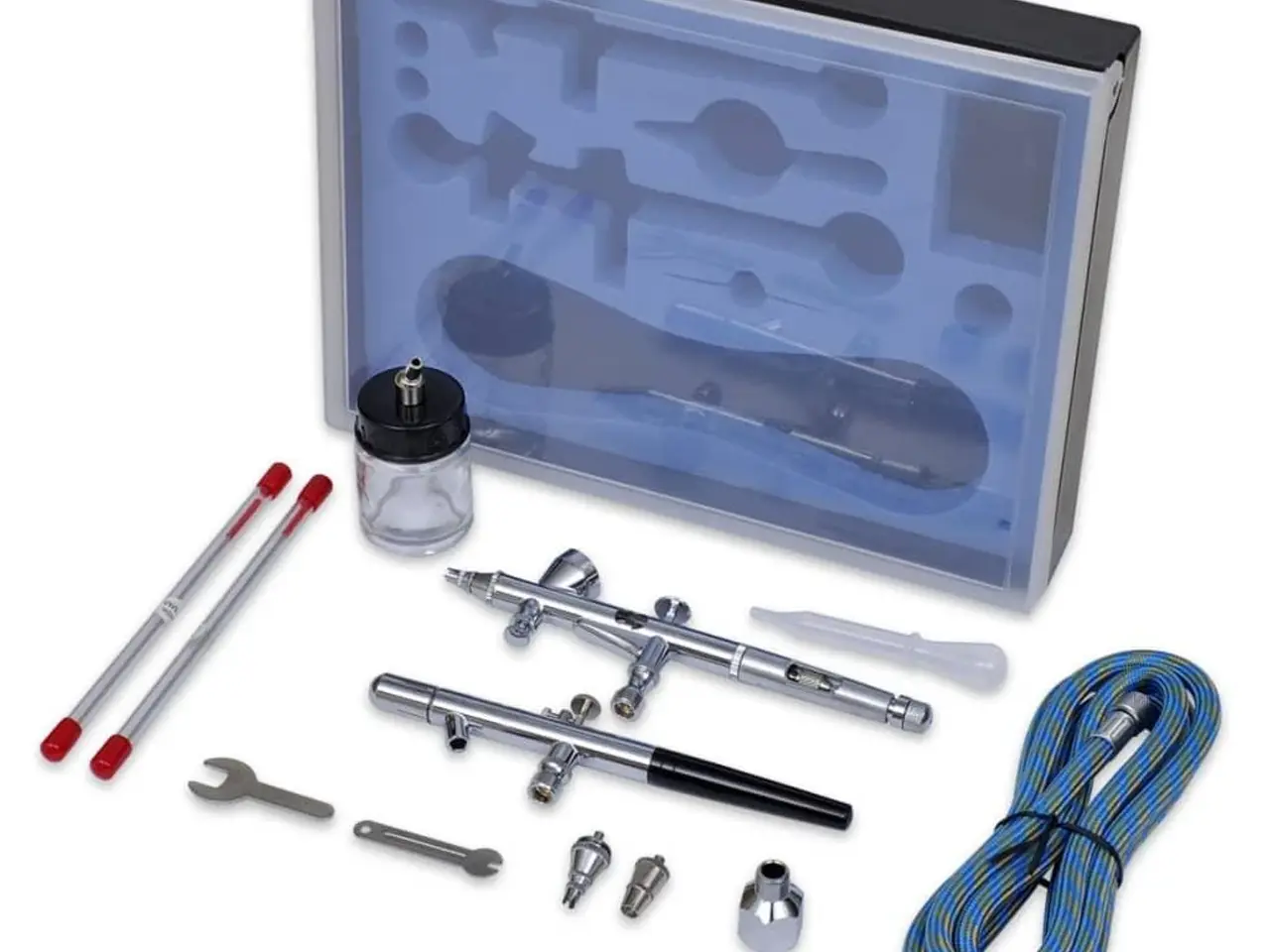 Billede 4 - Airbrush-sæt med 2 sprøjtepistoler - suge- og tyngdekraftsystem