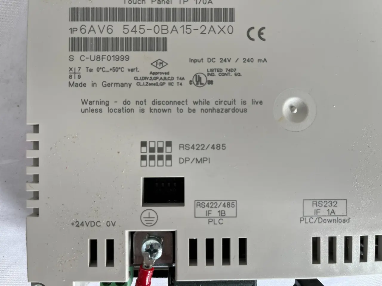 Billede 2 - Siemens Tp170A 6Av6545‑0Ba15‑2Ax0 Hmi 5.7In 24V