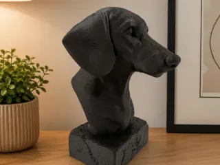 Gravhund buste - 22 cm