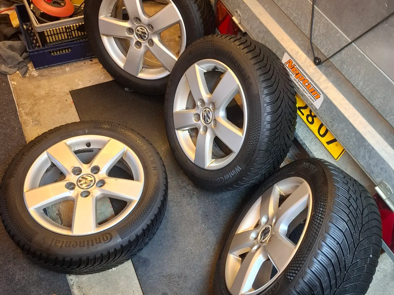 Billede 2 - 5x112 VW 16” alufælge med Continental vinterdæk