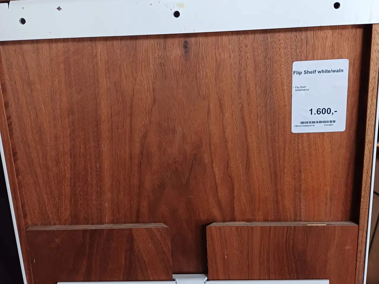 Billede 4 - Hylde flip shelf i hvid og valnød