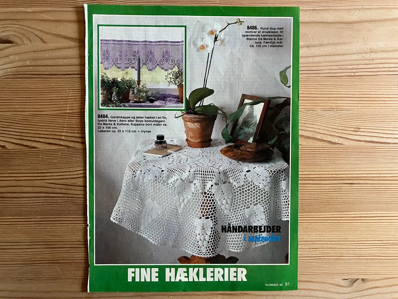 Billede 3 - 5 hæklede duge, gardinkappe, taske og net