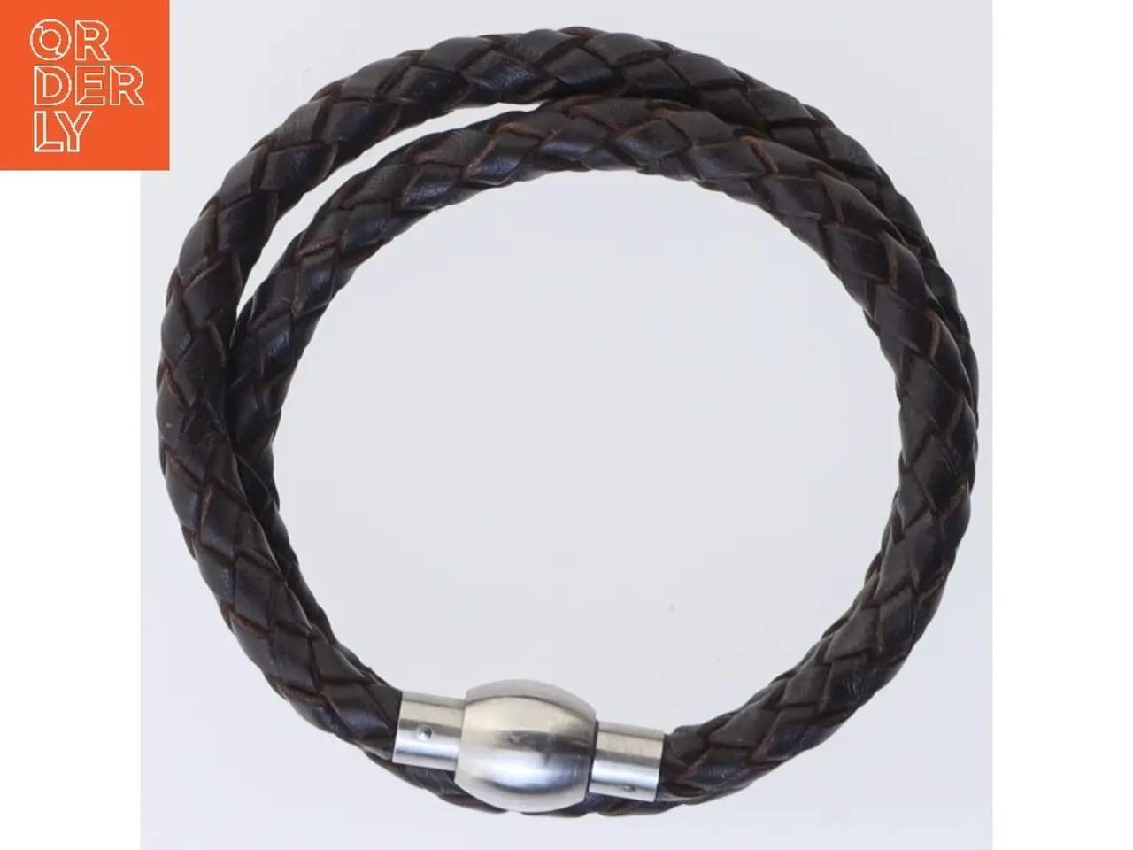 Billede 4 - Flettet læderarmbånd (str. 41,5. cm)
