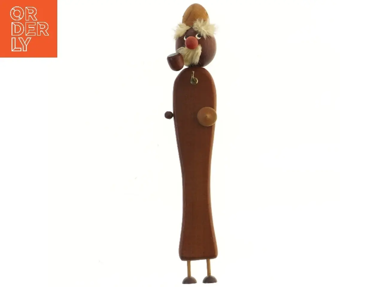 Billede 1 - Viking nøgle holder i teak Træfigur med mand og pibe (str. 42 cm)