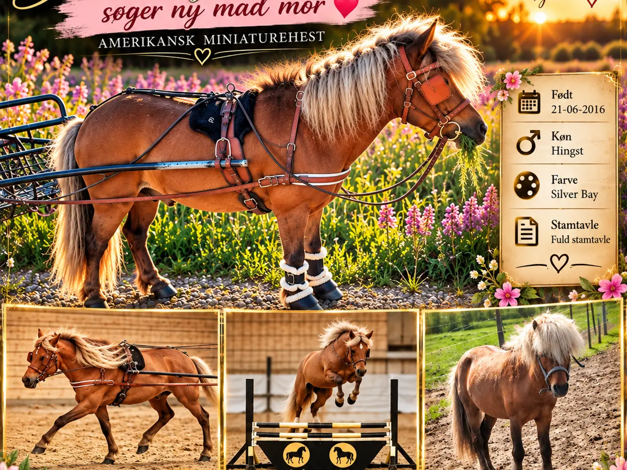 Billede 1 - Amerikanske miniature hingst med fuld stamtavle