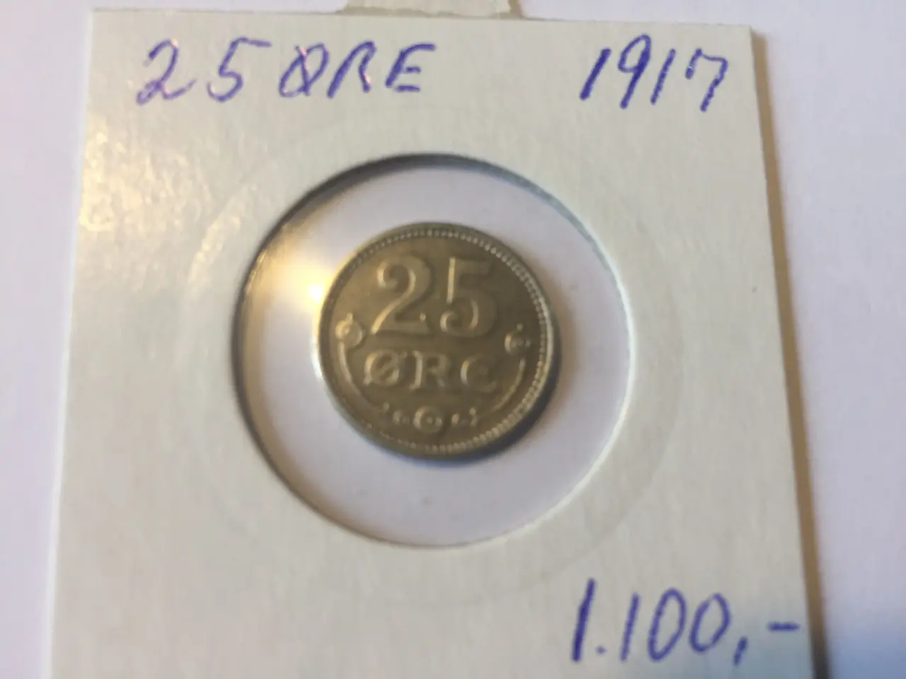 Billede 1 - 25 øre fra 1917 Sølv 0,600