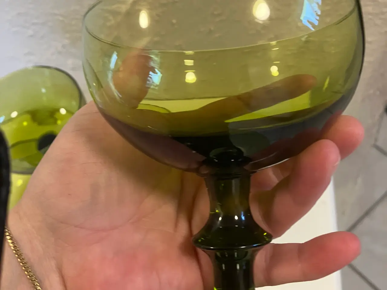 Billede 2 - Oliven grønne Champagne skåle 