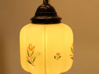 Smuk glas kuglependel med original bakelit ophæng