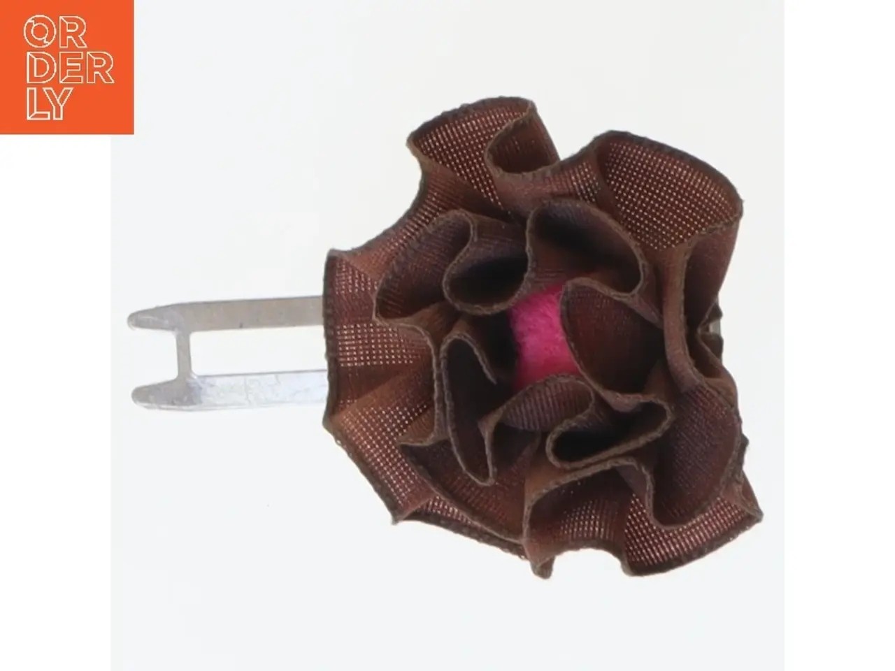 Billede 1 - Hårspænde med brun blomst (str. 4 cm)