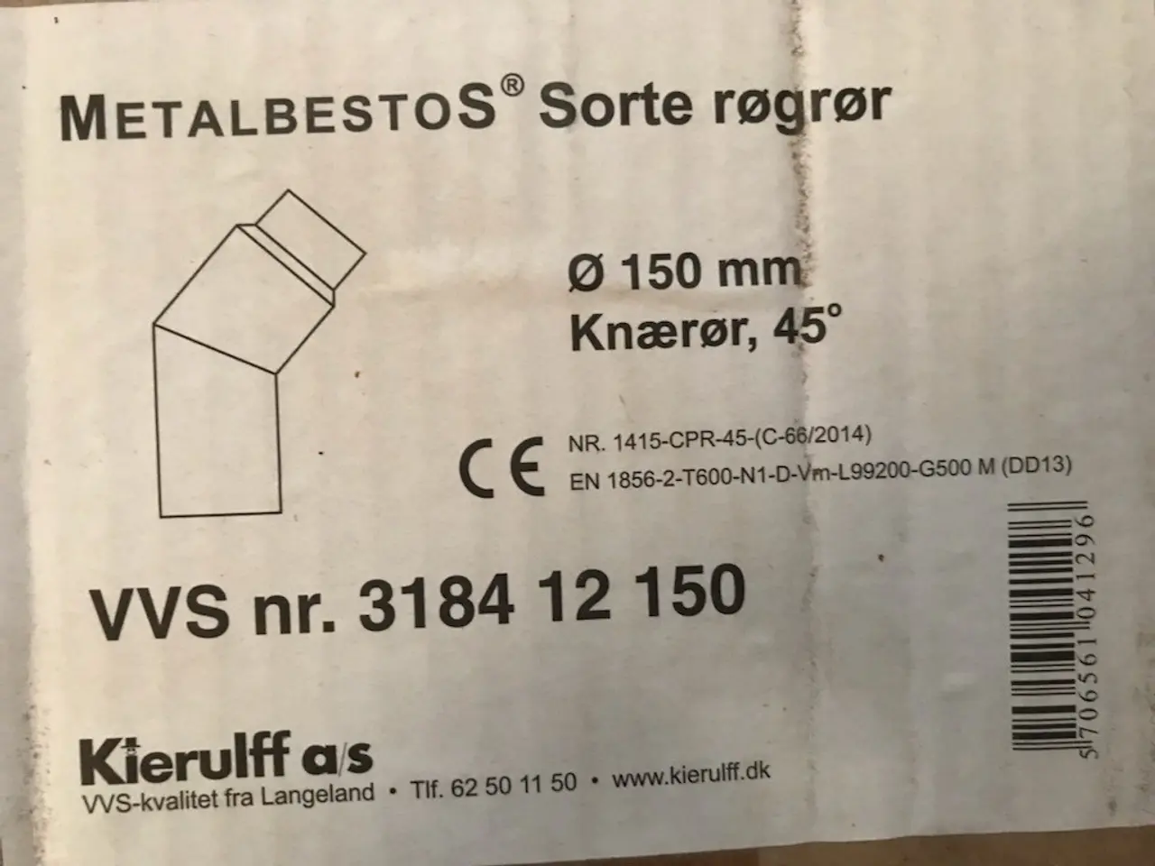 Billede 2 - Røgrør med 45 graders vinkel