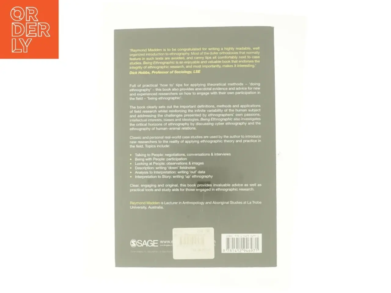 Billede 3 - Being Ethnographic: a Guide to the Theory and Practice of Ethnography - 1st Edition (eBook) af Raymond Madden (Bog)