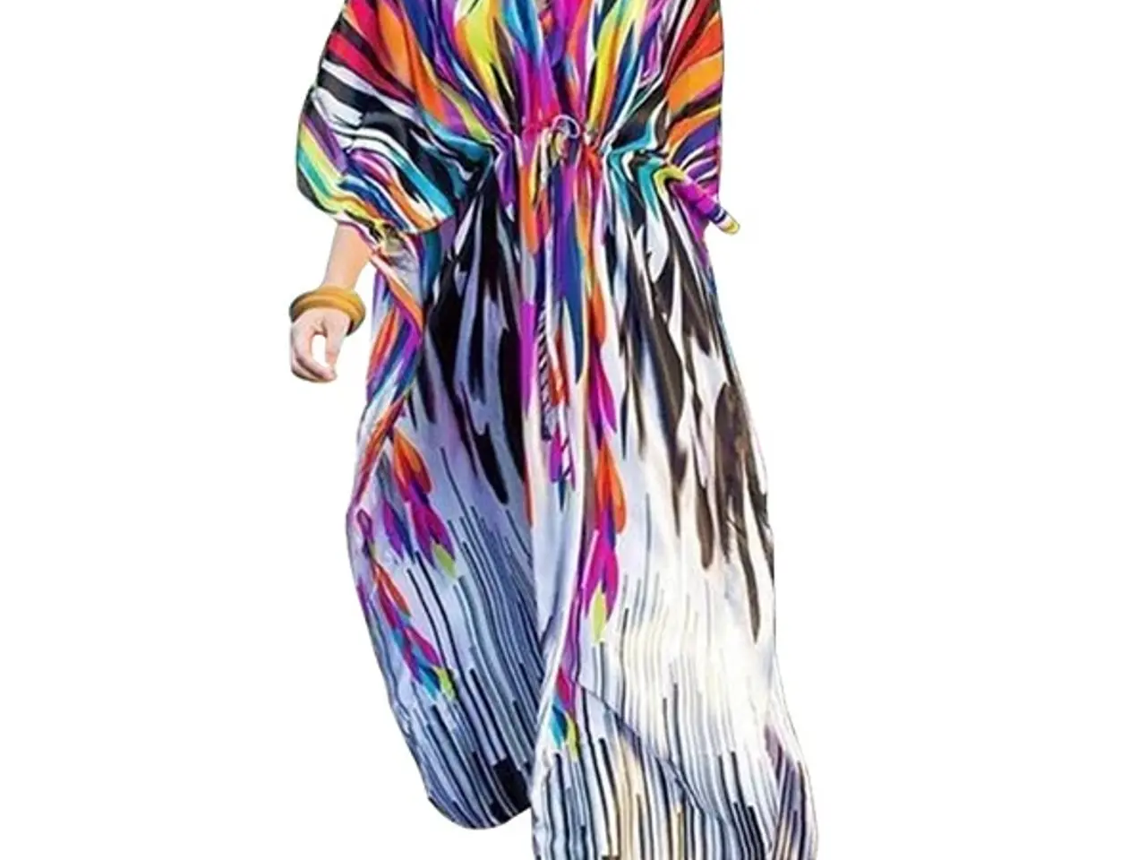 Billede 3 - Boho maxi,med juster bindebånd i taljen-One size