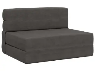 Foldesofa seng Mørkegrå 190 x 70 x 15 cm Velourstof