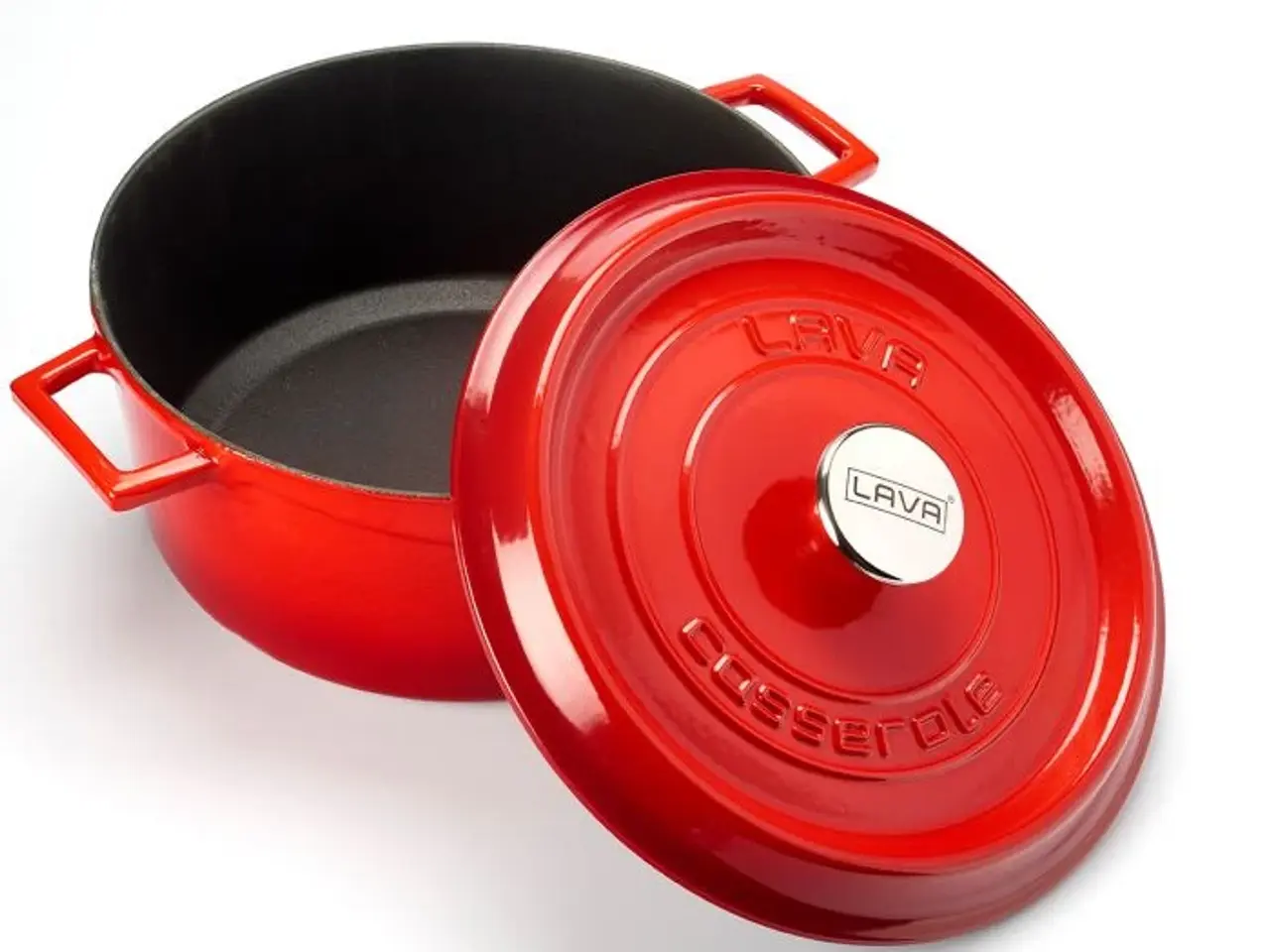 Billede 1 - Kasserolle oval – støbejern – 24 cm rød
