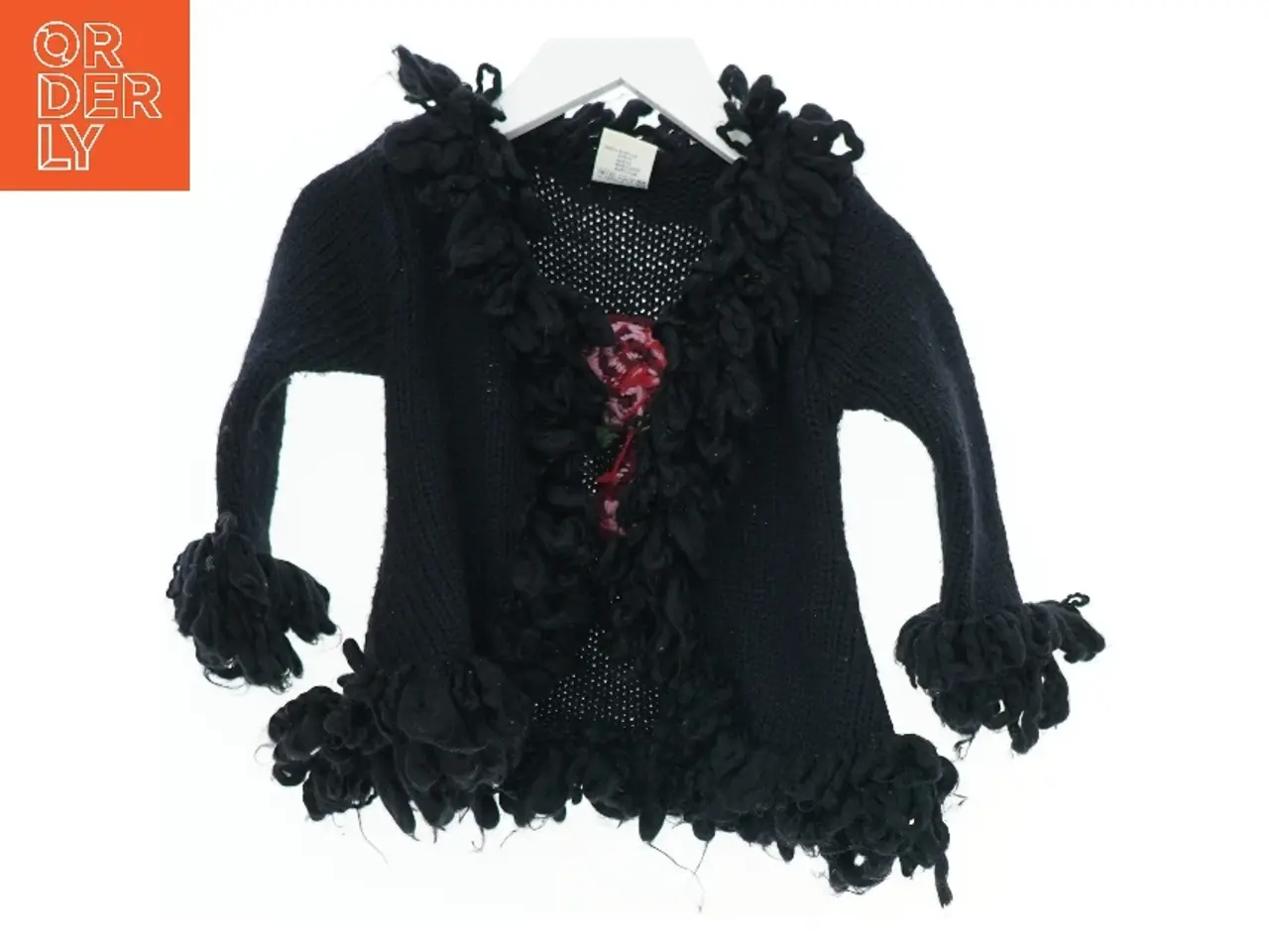 Billede 1 - Sort cardigan med blomster fra H&M (str. 80)