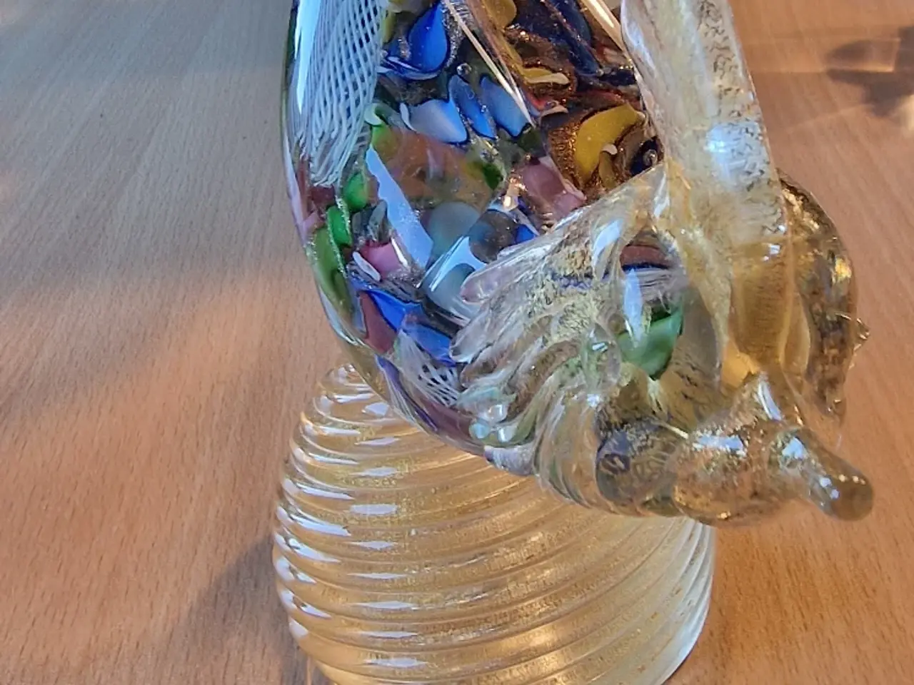 Billede 5 - Murano glasfigur fugl i farvet glas