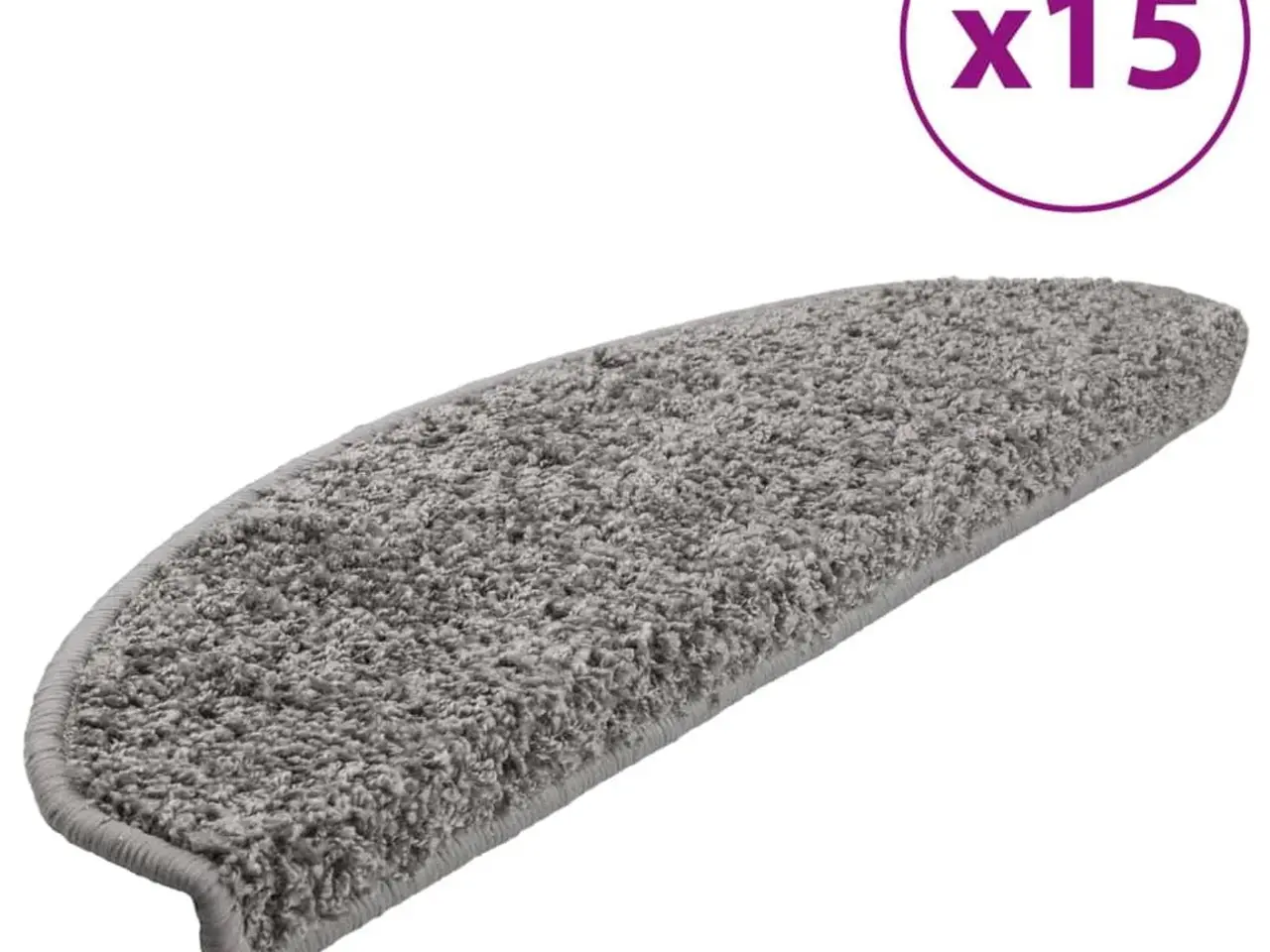 Billede 2 - Trappemåtter 15 stk. 65x21x4 cm grå halvrunde store
