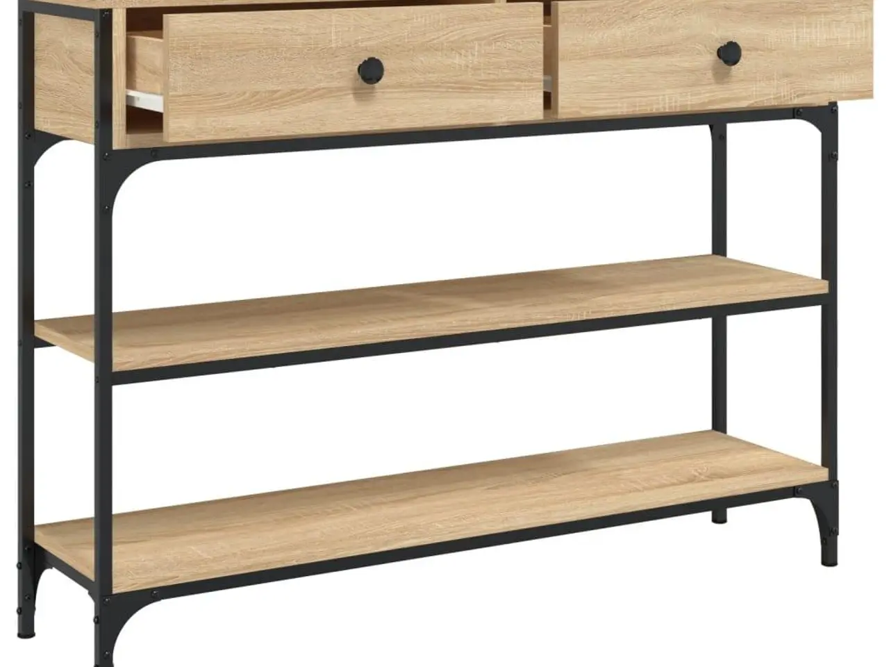 Billede 5 - Konsolbord 100x25x75 cm konstrueret træ sonoma-eg